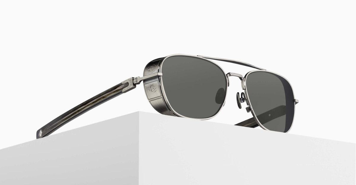 Matsuda M3115 | Antique Silver - Smokey Olive sunglasses